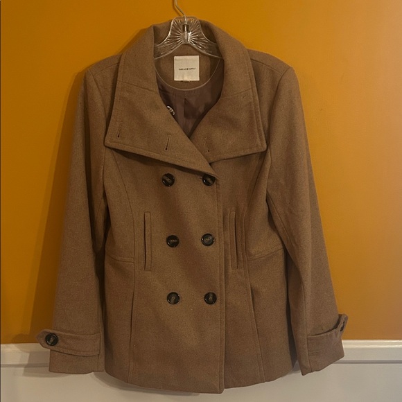 Tan Double-Breasted Pea Coat - Picture 2 of 9
